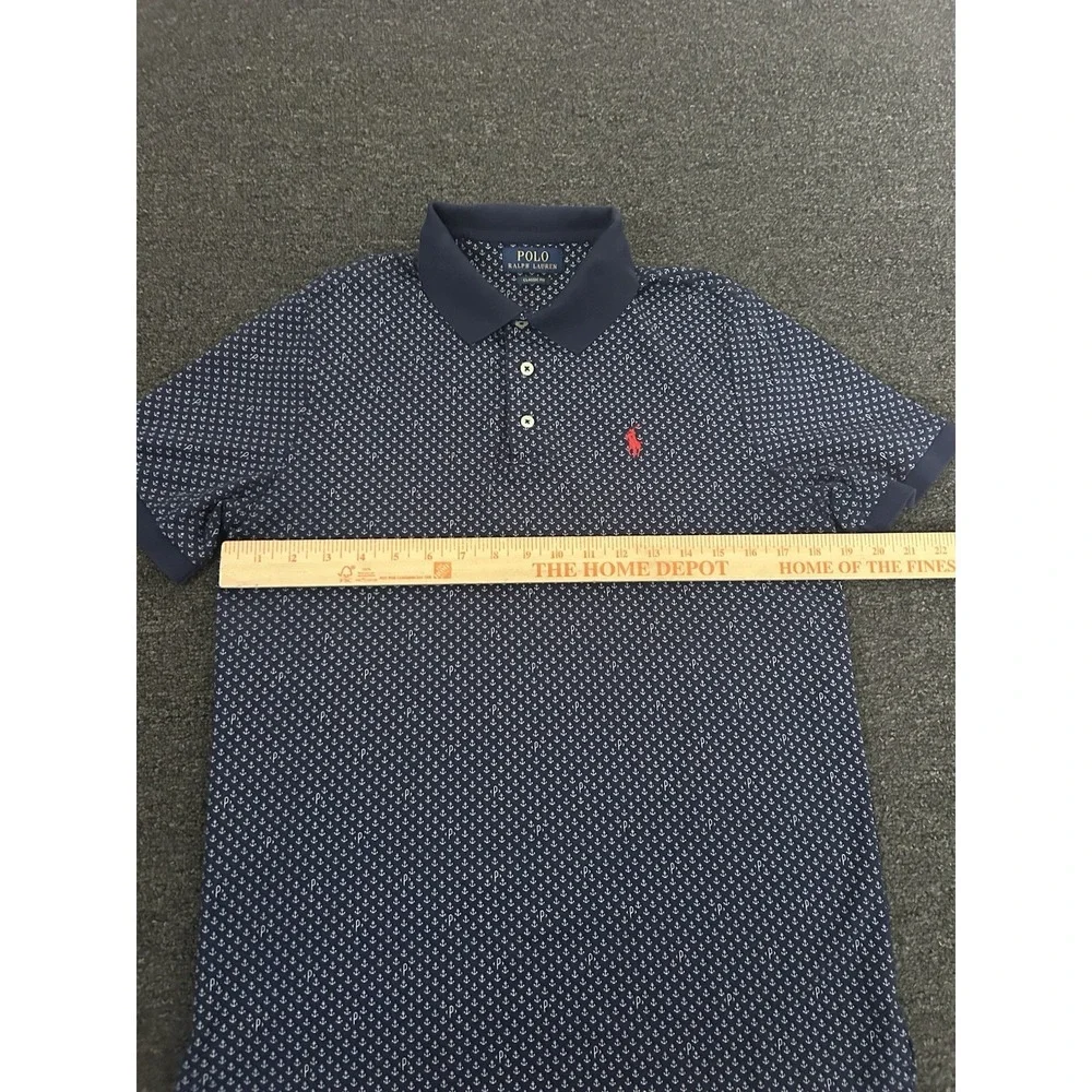 Polo Ralph Lauren Classic Fit Anchor Polo Shirt‎ Navy Mens Small Nautical Preppy